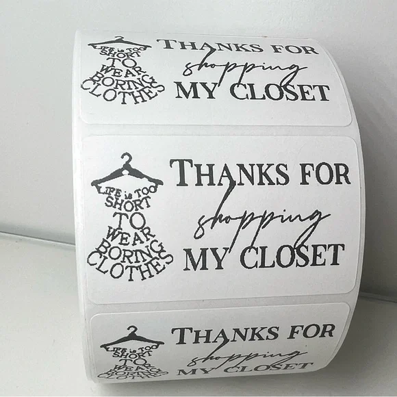 100 Thank You for shopping my closet 2in roll | Packaging Supplies | NWT - Picture 8 of 14